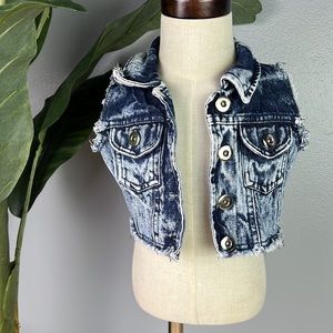 Toddler Girl Acid Wash Jean Denim Vest 3T